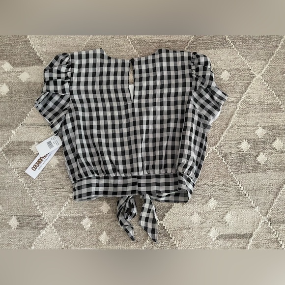 Dress The Population x Cosmopolitan cropped top, NWT, Large, Black/white check - Picture 6 of 7